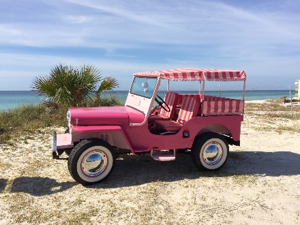 vintage pink Jeep